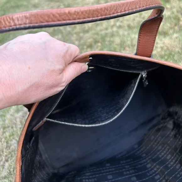 LOEWE Heritage Small Tote Logo Brown Leather Bag Handbag With Clochette - Picture 11 of 12